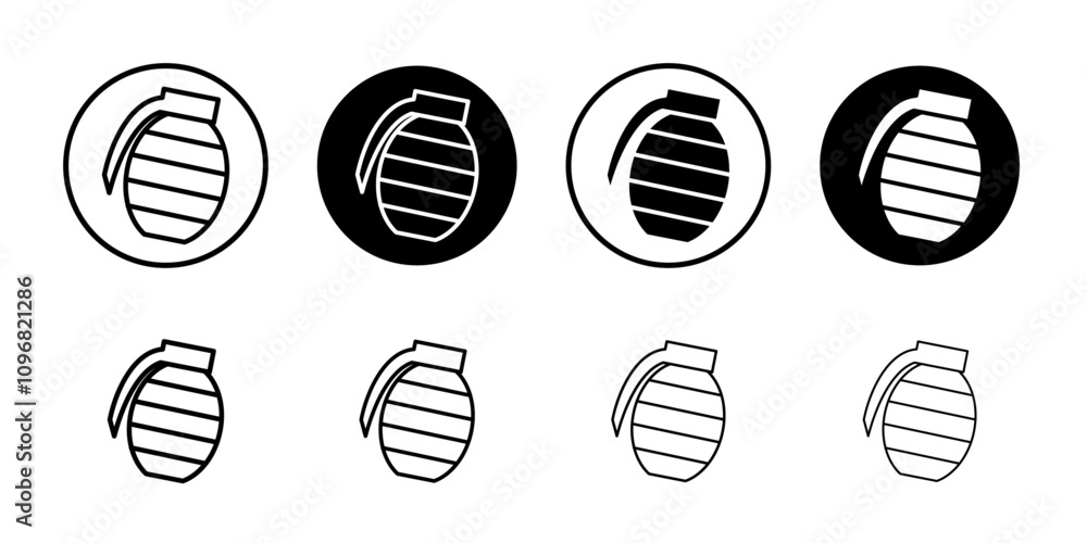 Aufkleber hand grenade icon web design in vector