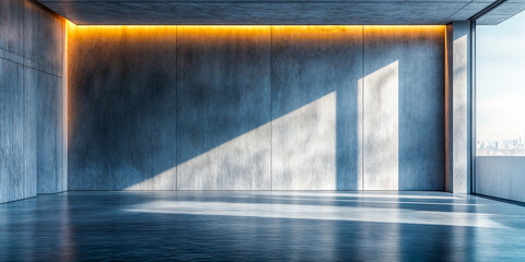 Mur en béton vide avec de la lumière