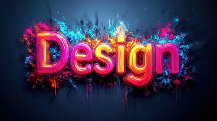 Vibrant graffiti-style "Design" text art	