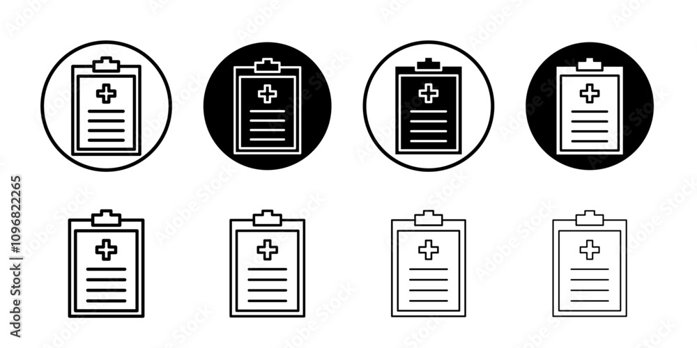 Poster medical record icon web design in vector
