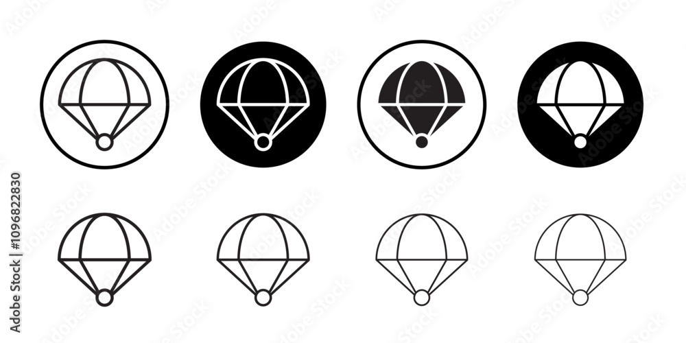 Poster parachute icon web design in vector