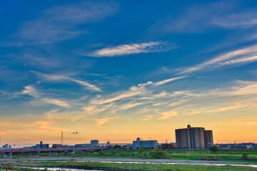 夕焼け空が綺麗な空