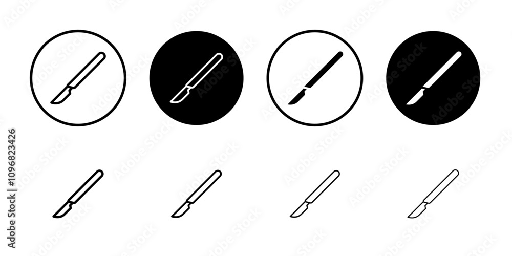 Poster scalpel icon web design in vector