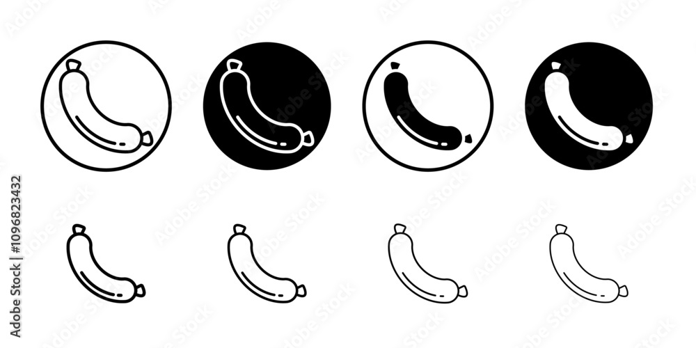 Aufkleber sausage icon web design in vector