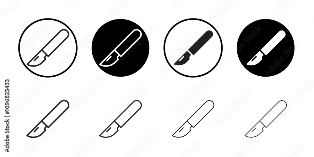 Poster scalpel icon web design in vector