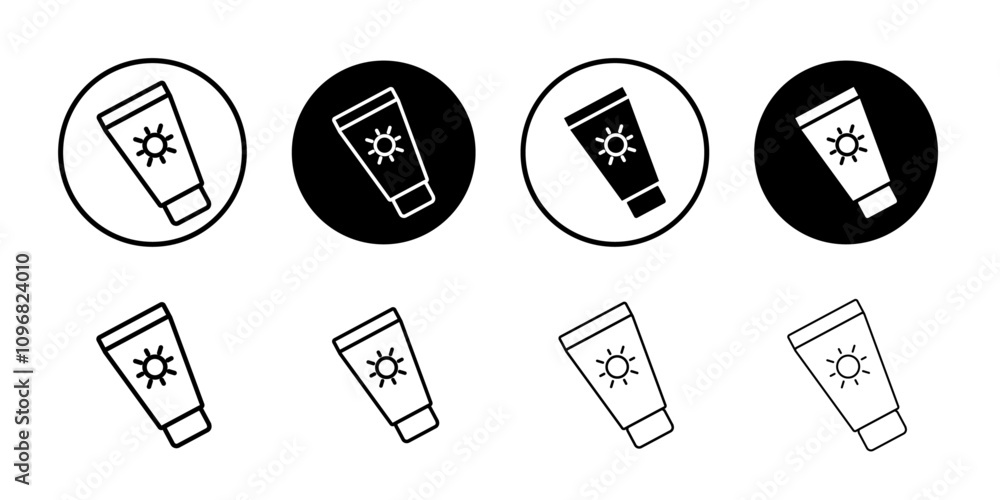 Poster sun cream icon web design in vector