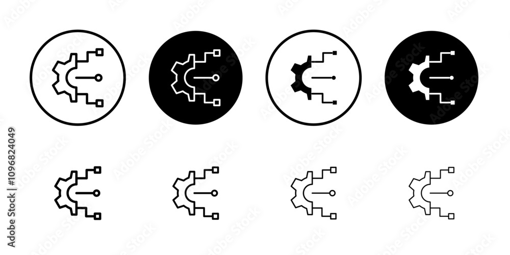 Aufkleber technology icon web design in vector