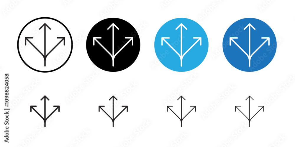 Poster three directions icon web design in vector