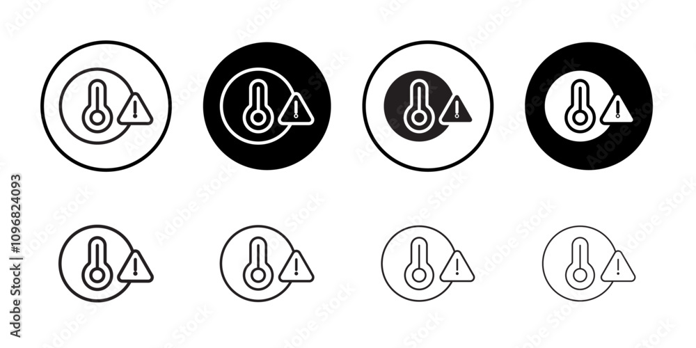 Poster Temperature warning sign icon web design in vector