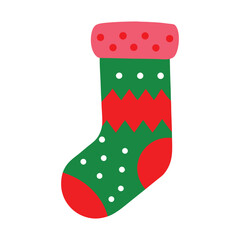christmas sock isolated on white background 