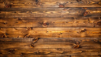 Rustic wooden planks with a rich brown hue, showcasing the natural beauty of wood grain and knots, perfect for rustic backgrounds and textures.