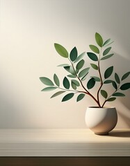 Serene plant in a minimalist setting.