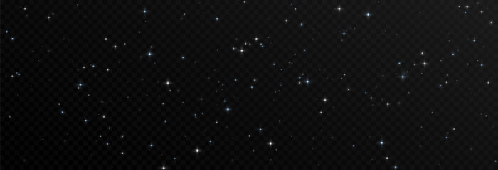Vector space stars png. Glowing stars on transparent background. Space star background.