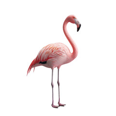 Pink Flamingo Standing on One Leg