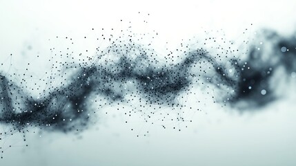 Obraz premium Abstract Digital Wave: A Network of interconnected points forming a flowing, dynamic pattern. Elegant grayscale palette.
