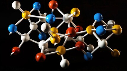 Obraz premium Abstract Molecular Structure Model - a futuristic and intricate visualization. The design showcases a scientific and modern concept with captivating details.