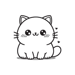 cute cat line art silhouette vector arts