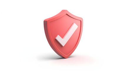 cartoon 3d Icon safety shield check mark perspective . . 3d vector illustration. white background --ar 16:9 --v 6.1