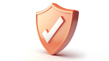 cartoon 3d Icon safety shield check mark perspective . . 3d vector illustration. white background --ar 16:9 --v 6.1