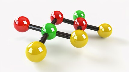 Obraz premium Abstract Molecular Structure Model - a futuristic and intricate visualization. The design showcases a scientific and modern concept with captivating details.