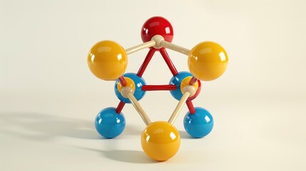 Obraz premium Abstract Molecular Structure Model - a futuristic and intricate visualization. The design showcases a scientific and modern concept with captivating details.