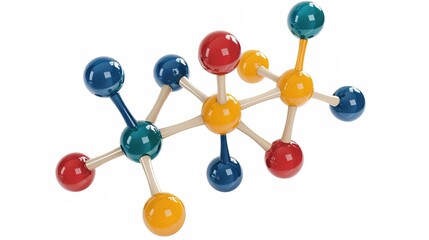 Obraz premium Abstract Molecular Structure Model - a futuristic and intricate visualization. The design showcases a scientific and modern concept with captivating details.
