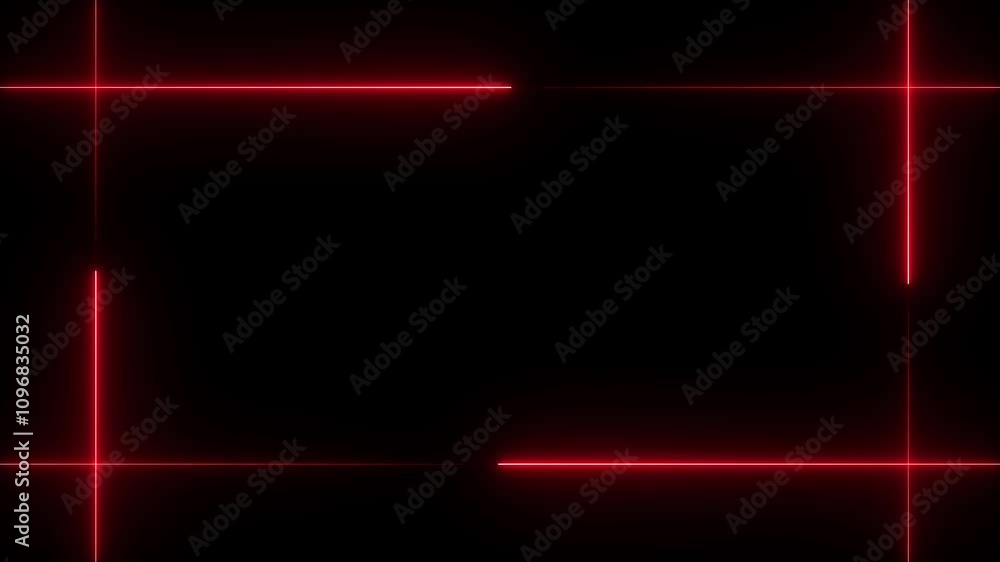 Poster 4 straight neon line icon animation. glowing neon line icon animation on black background. glowing h