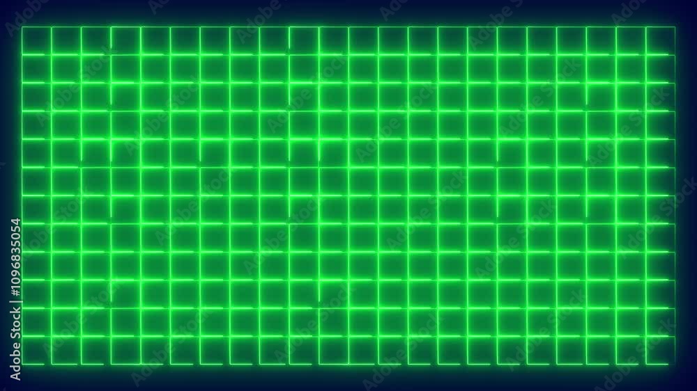 Poster abstraction neon moving up screen saver, background. abstract neon glowing square icon animation. ne