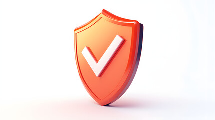 cartoon 3d Icon safety shield check mark perspective . . 3d vector illustration. white background --ar 16:9 --v 6.1