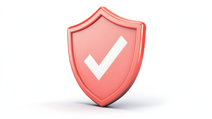 cartoon 3d Icon safety shield check mark perspective . . 3d vector illustration. white background --ar 16:9 --v 6.1