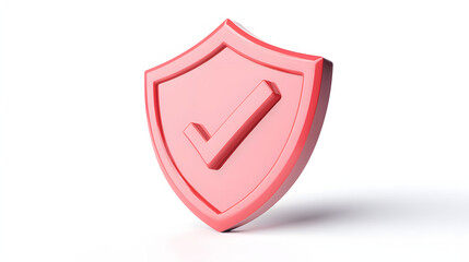 cartoon 3d Icon safety shield check mark perspective . . 3d vector illustration. white background --ar 16:9 --v 6.1