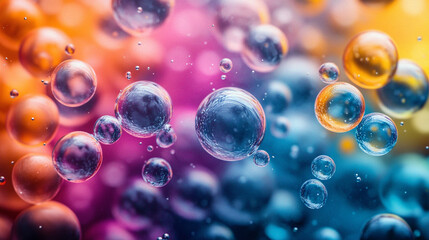 Naklejka premium colorful molecular structures representing biomolecules, essential components of living organisms, illustrating the complexity and interdependence of life on Earth