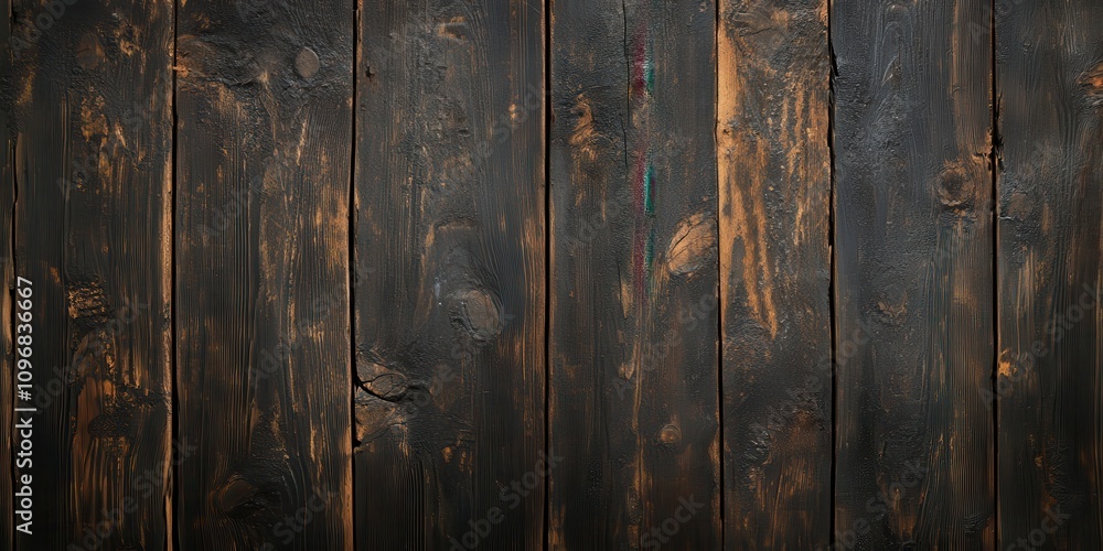 Poster a textured dark wooden surface with natural grain patterns and subtle light highlights, creating a r