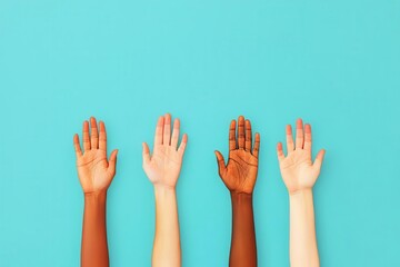 Obraz premium Global community advocating for fairness, fostering tolerance and solidarity, flat design illustration