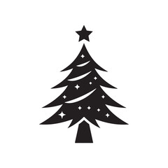 Christmas tree vector arts silhouette
