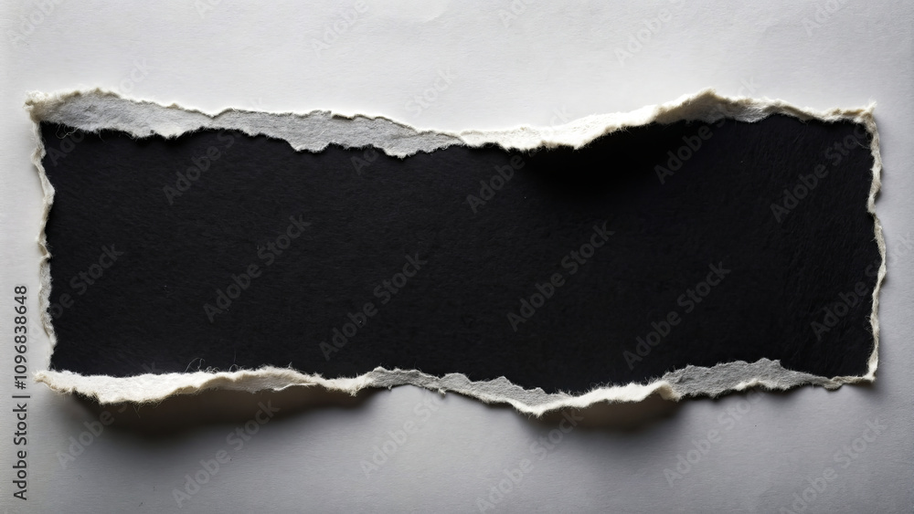 Poster torn white paper creating raw edges suitable for isolated minimalist designs or text spaces