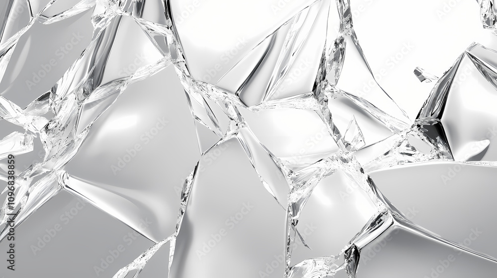 Wall mural generative ai on theme of beautiful texture broken glass for design natural abstract background. sha