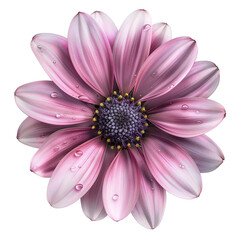 Pink Flower with Dew Drops