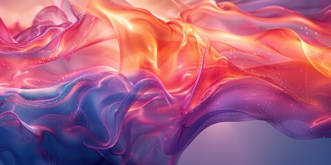 Fototapeta premium Abstract Swirling Liquid with Pink and Orange Colors