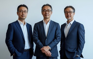 Group of business people from a wide range of generations. Asian executive leaders, Japanese family business.