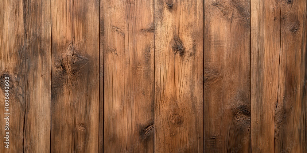 Poster a close-up view of rustic wooden planks, showcasing rich textures and natural patterns, ideal for ba