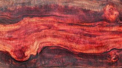 Naklejka premium Rich Red Wood Texture with Intricate Grain Patterns and Depth