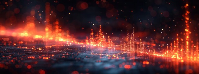 Abstract Orange and Red Bokeh Lights