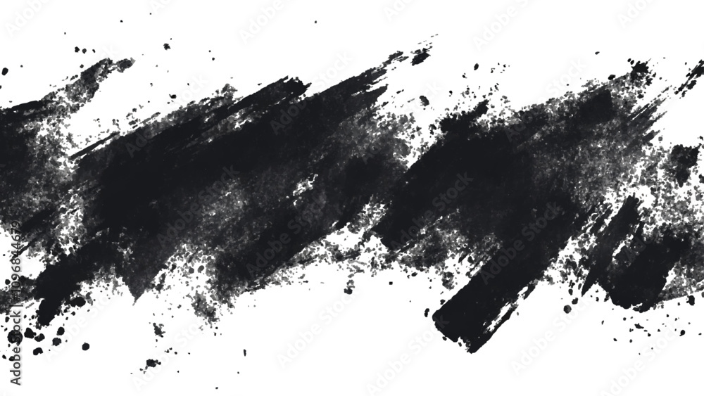 Poster vector black and white with grunge style, scratch and texture elements for design. abstract black an