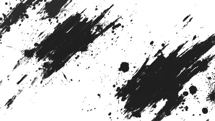Vector black and white with grunge style, scratch and texture elements for design. abstract black and white brush strokes on a canvas with Black ink texture.