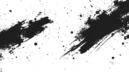 Vector black and white with grunge style, scratch and texture elements for design. abstract black and white brush strokes on a canvas with Black ink texture.