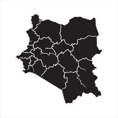 Algeria Map silhouette on white background
