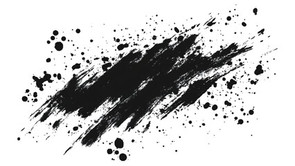 Vector black and white with grunge style, scratch and texture elements for design. abstract black and white brush strokes on a canvas with Black ink texture.