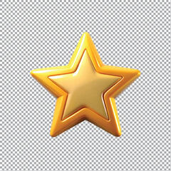Fototapeta premium 3D star winner rating review icon sign or symbol on transparent background
