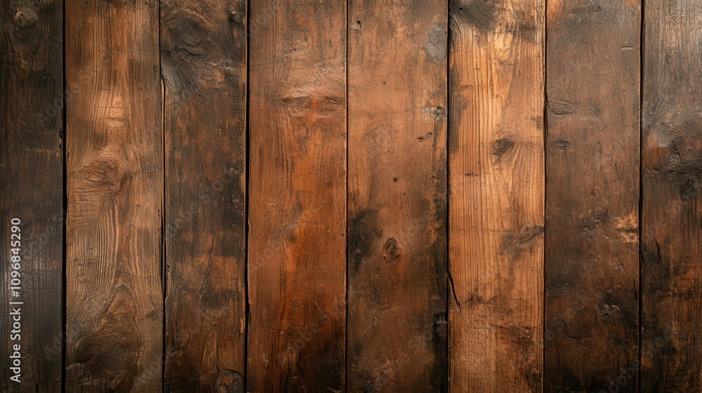 Poster a rustic wooden background featuring dark and light planks arranged vertically, showcasing natural t